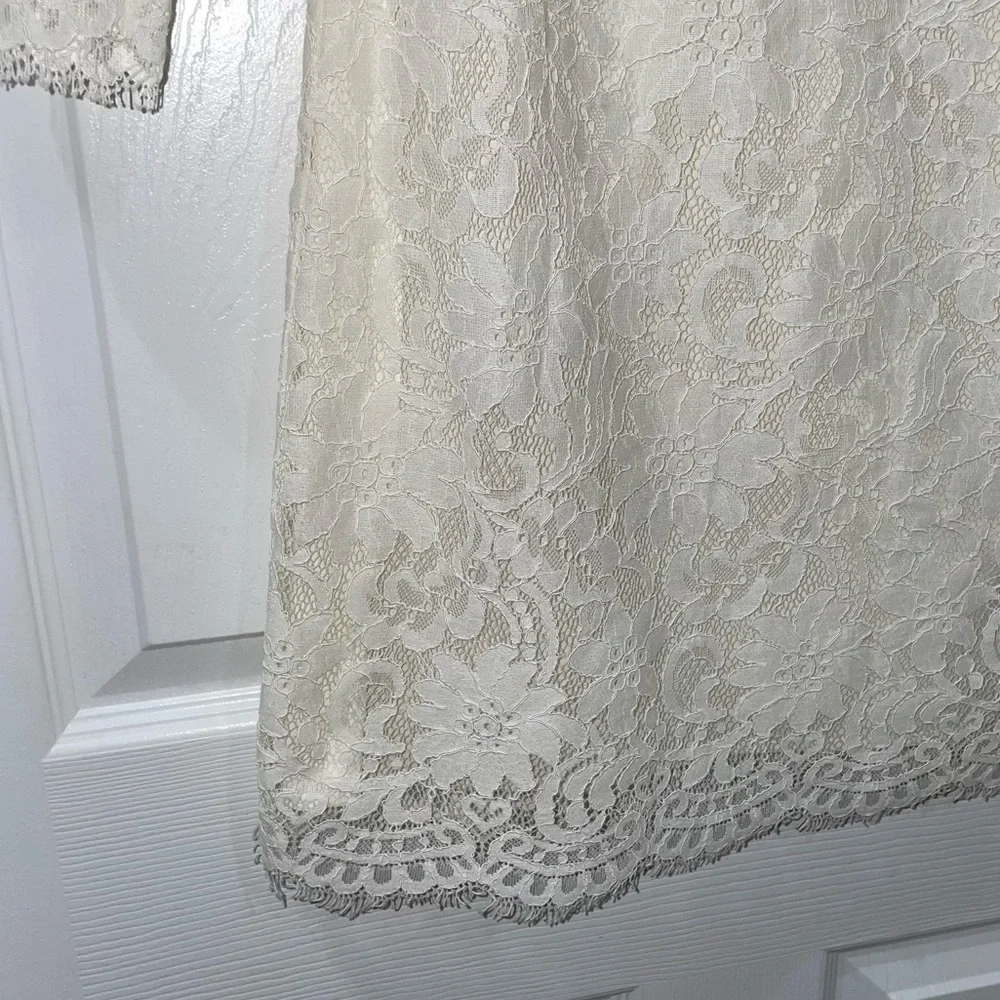 💰3 For $25 💰Armani Exchange Off White Lace Mini Dress SZ 0 - Picture 3 of 9